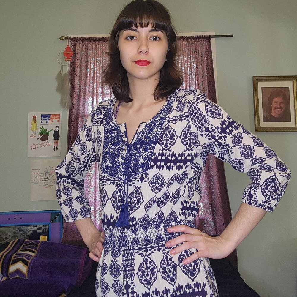Blue and white lucky brand dress